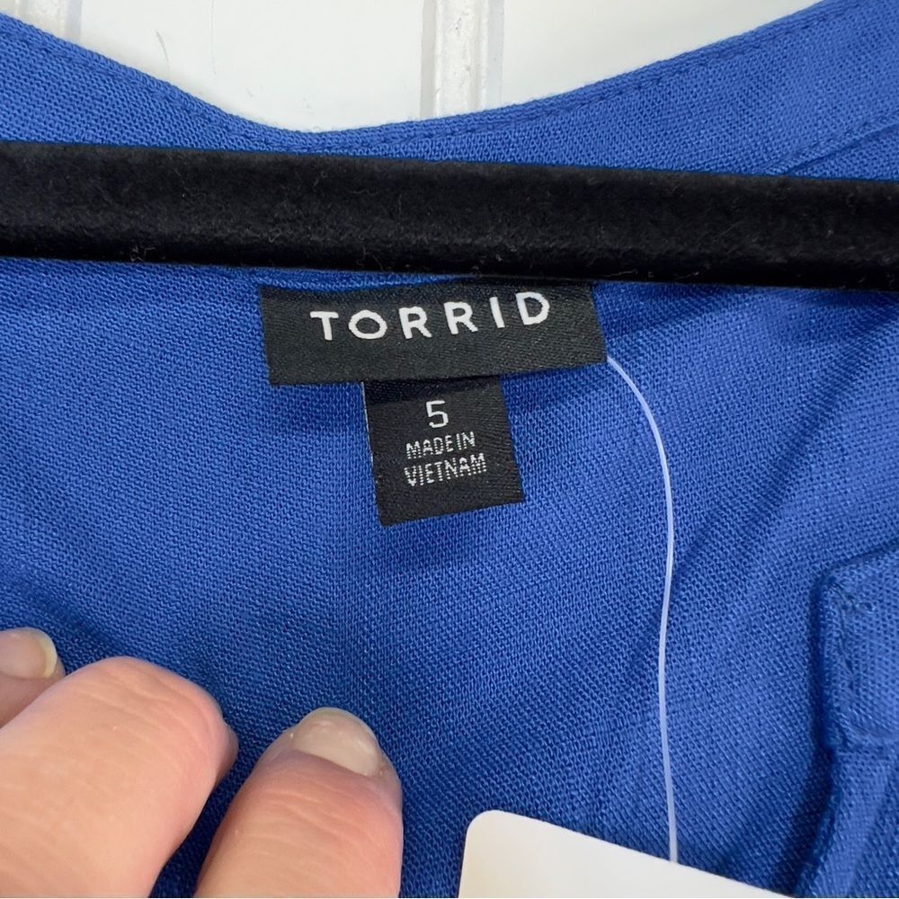 NWOT Torrid MINI TEXTURED RAYON SHIRT DRESS - royal blue plus size 5 - Picture 16 of 16